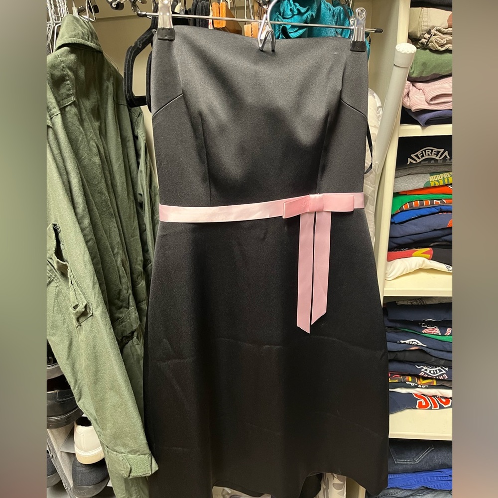 Black strapless tube dress